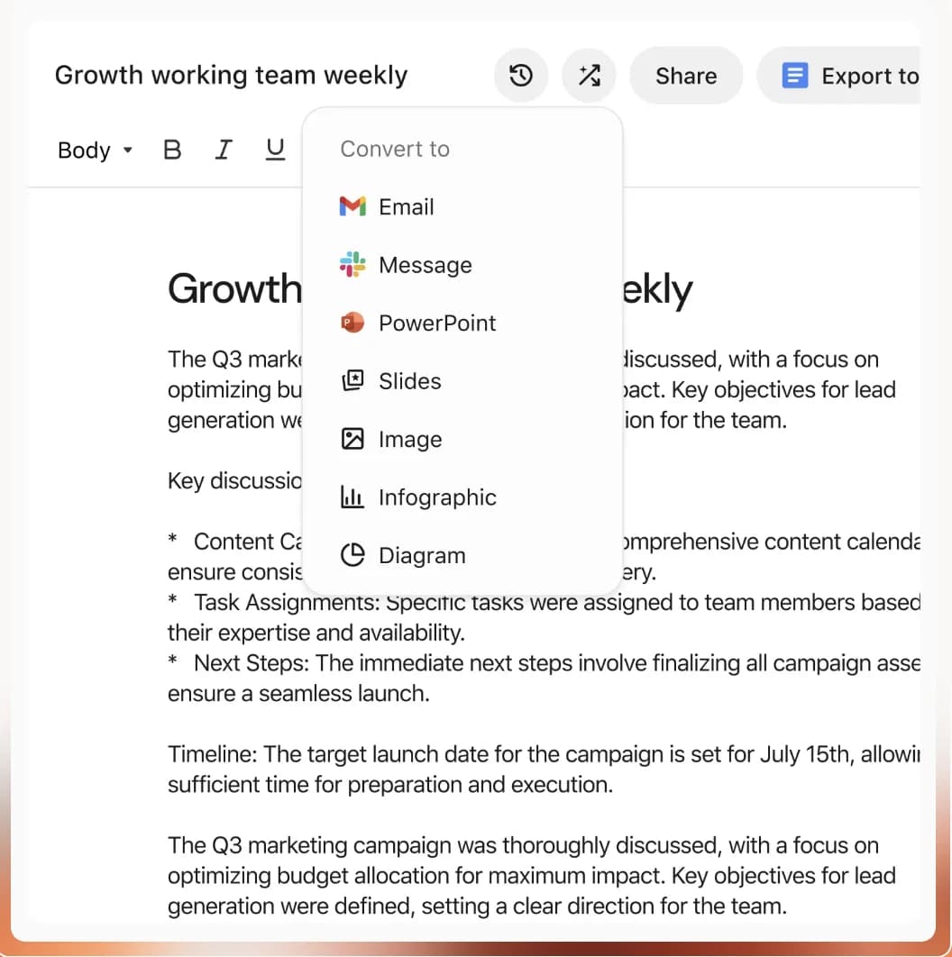Fig converting content into another format