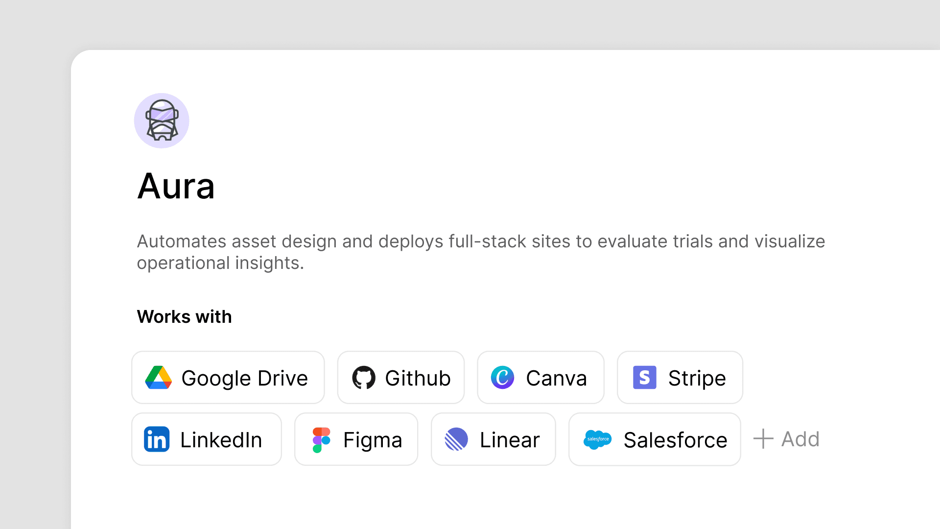 A custom agent profile with connected tools