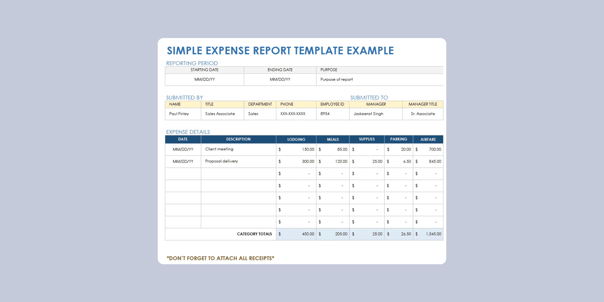 Expense & Receipt Logging