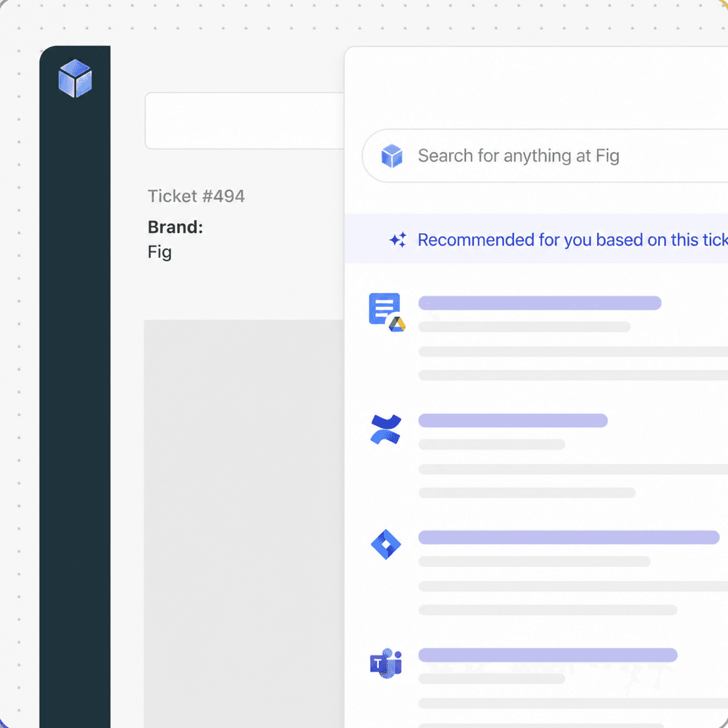Fig recommending a customer support response from ticket context