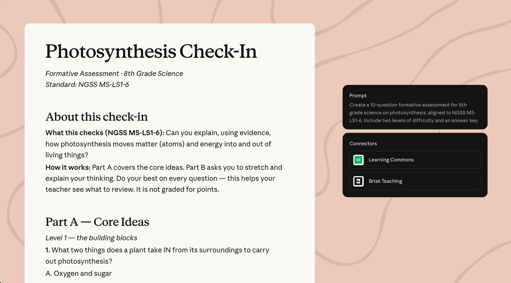 Assess for understanding with Fig