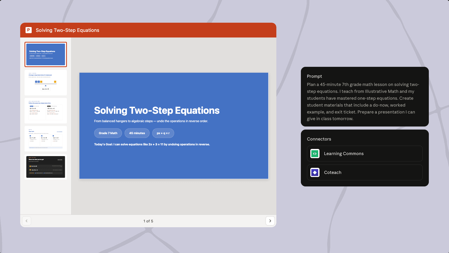 Planning lessons with Fig