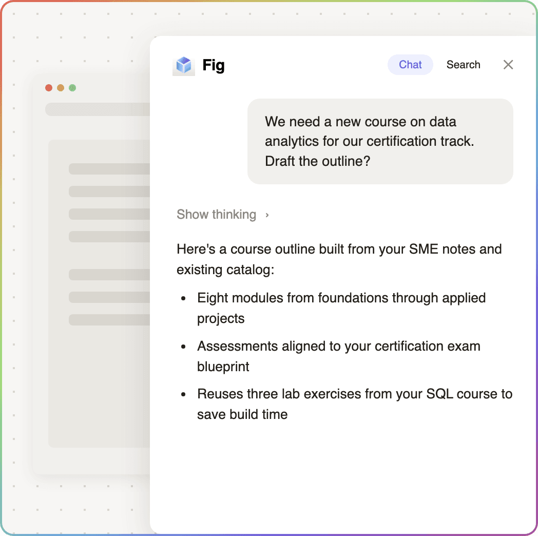 Fig helping professional training & learning providers teams build new courses in days, not quarters