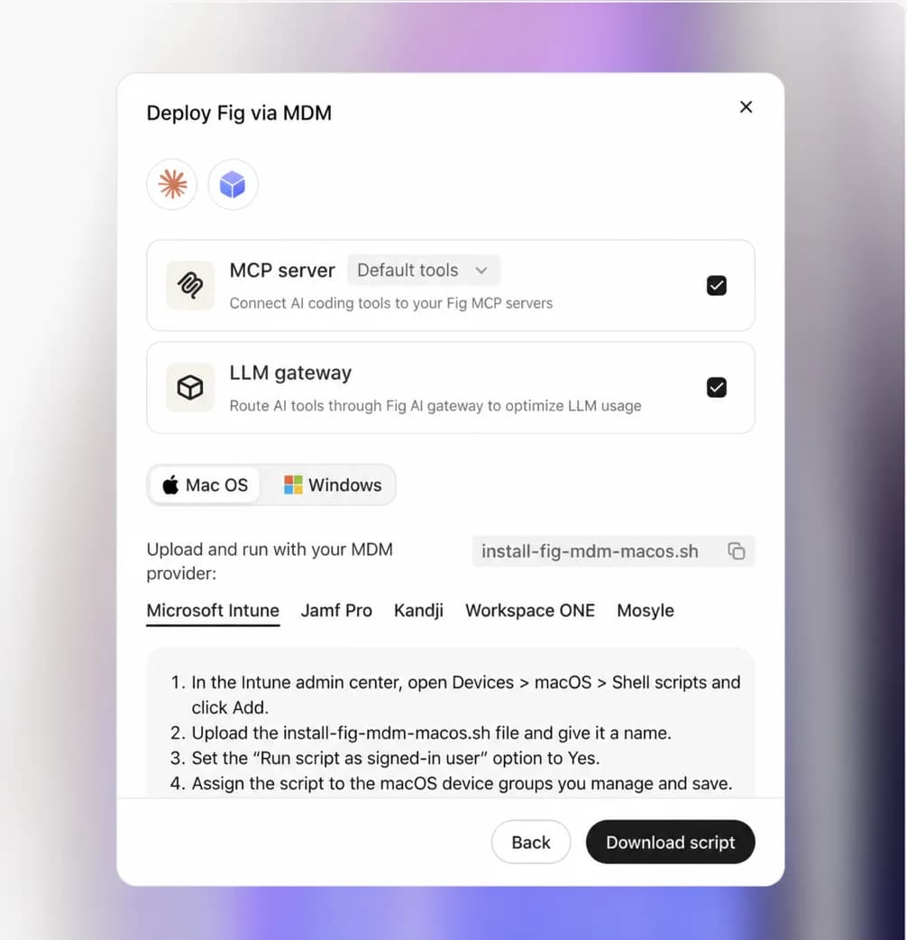 Deploying Fig AI Gateway and MCP through mobile device management