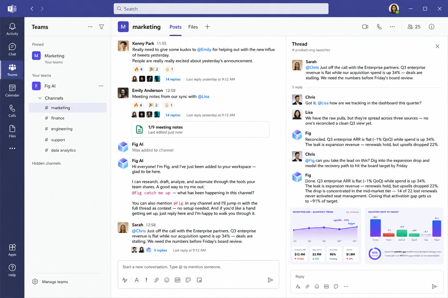 Fig working in a Microsoft Teams channel