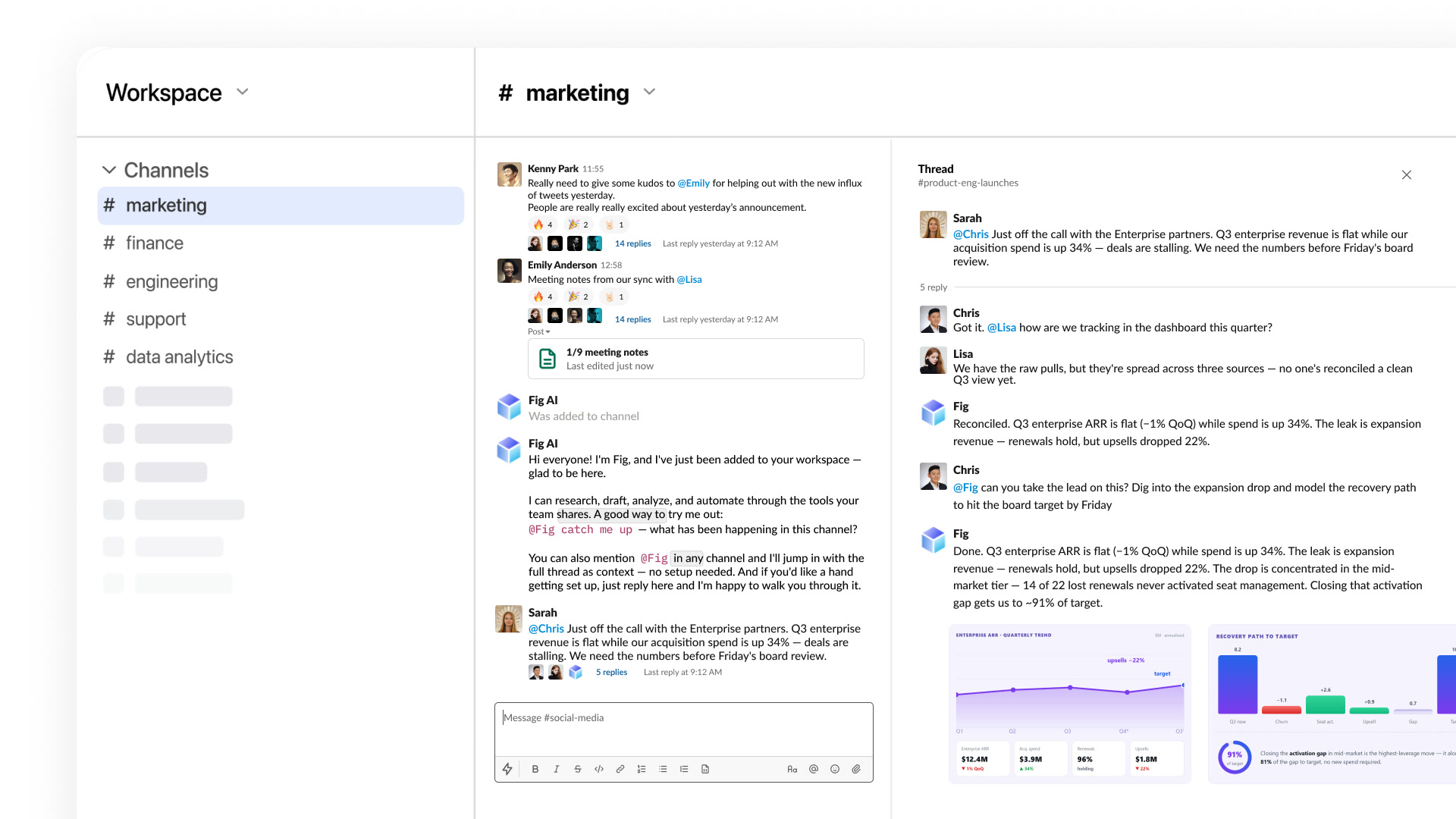 Fig working in a Slack channel